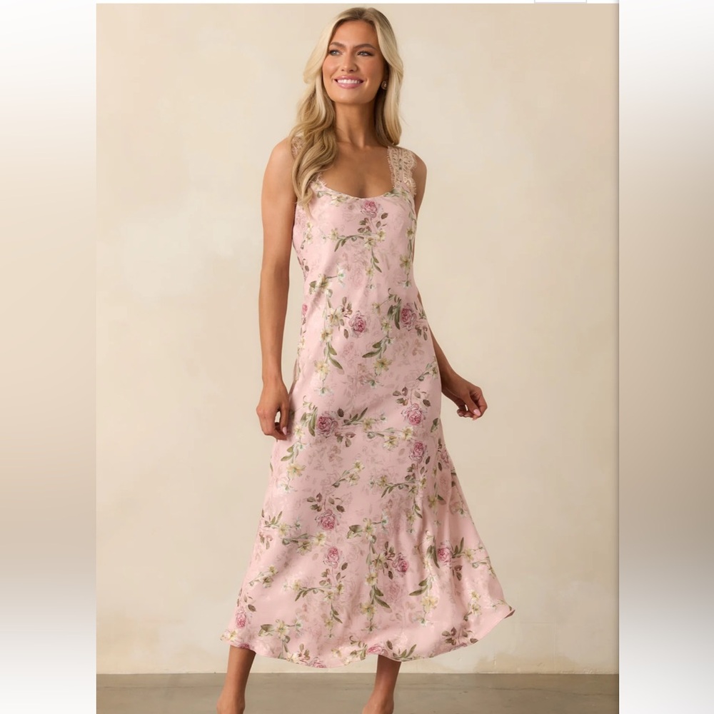 Red Dress Boutique Floral Pink Midi Dress